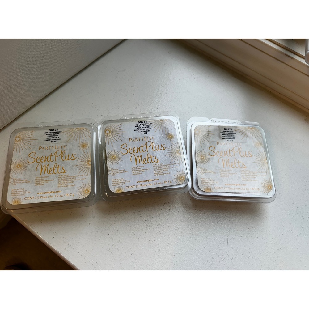 PartyLite ScentPlus Melts Bundle Iced Snowberries Vanilla Shortbread Banana Leaf